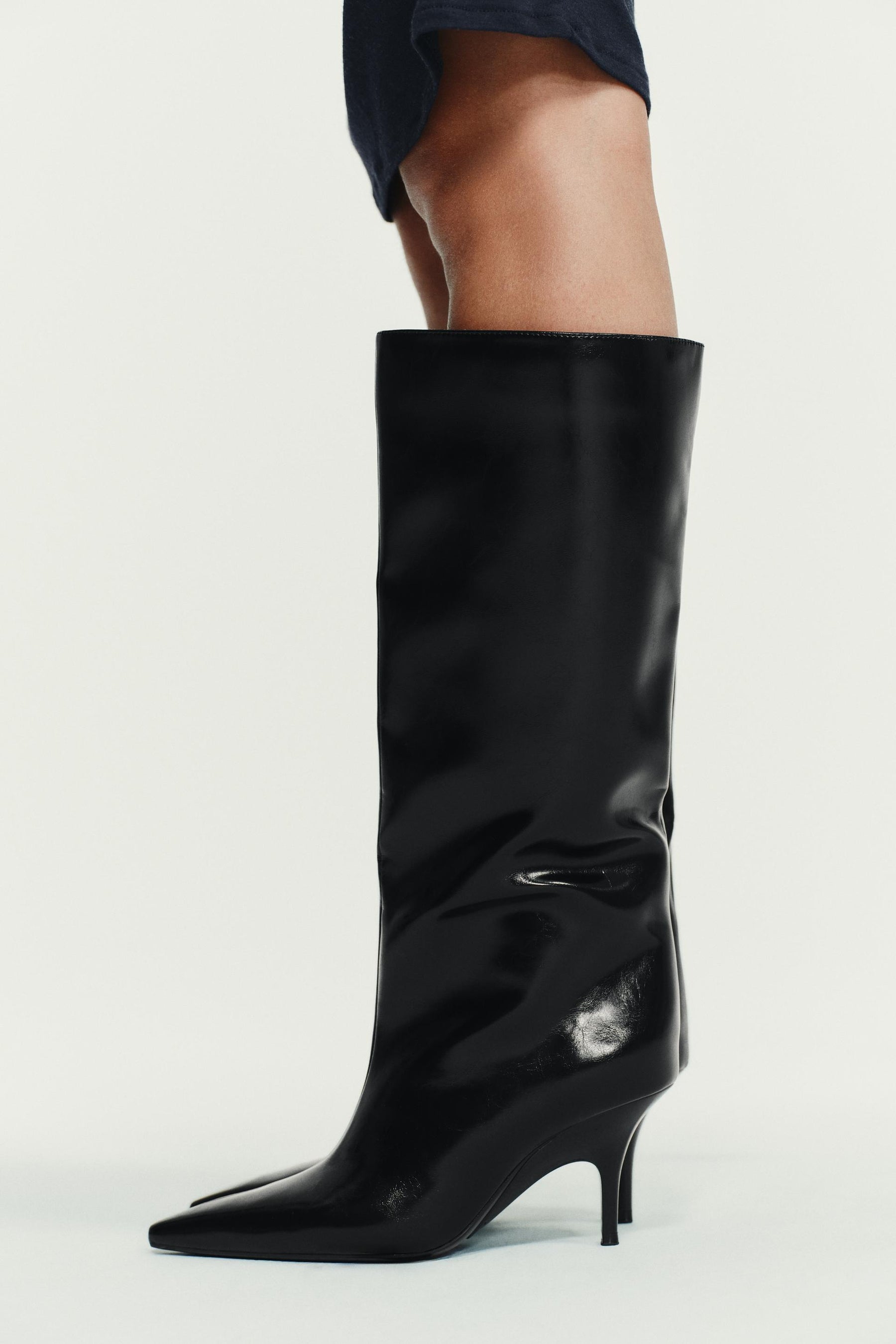 Knee-High Kitten Heel Boots