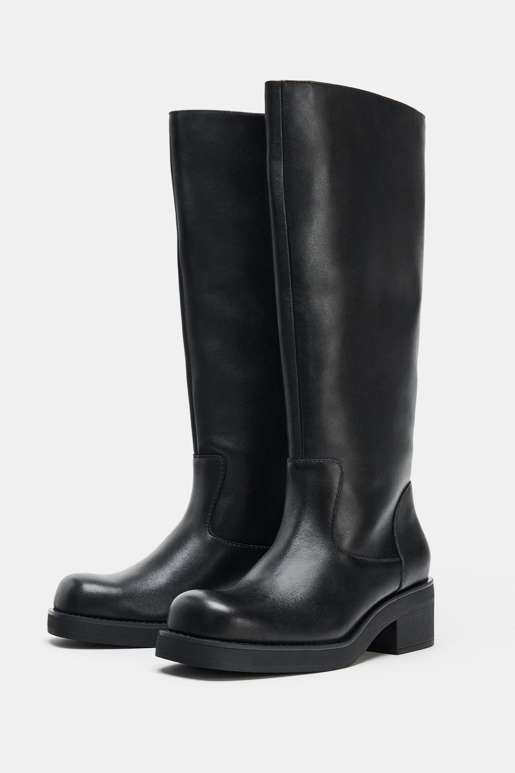 Water-repellent knee-high boots