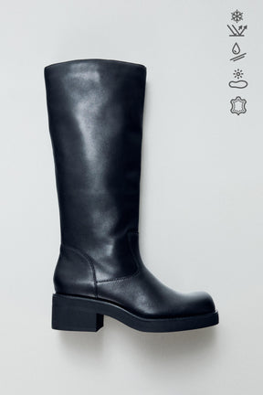Water-repellent knee-high boots