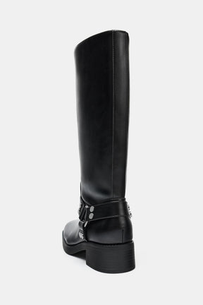 Leather Biker Boots