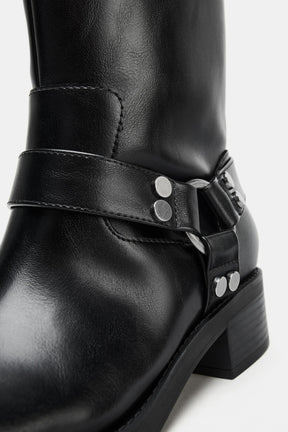 Leather Biker Boots