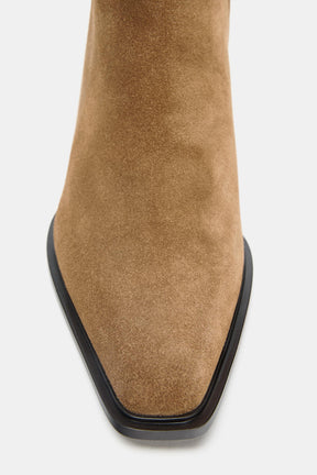 Suede Heeled Ankle Boots