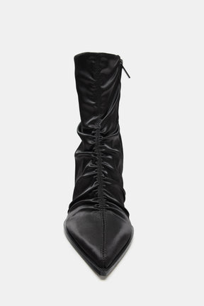 RUCHED HEELED ANKLE BOOTS