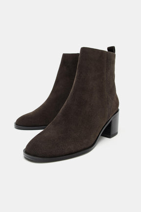 SUEDE BLOCK HEEL BOOTS