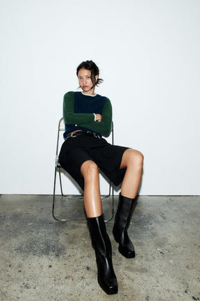 Leather Cowboy Ankle Boots