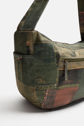 DENIM PRINT SHOULDER BAG - Image 5