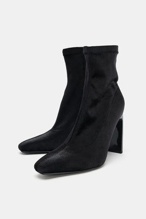 VELVET ANKLE BOOTS