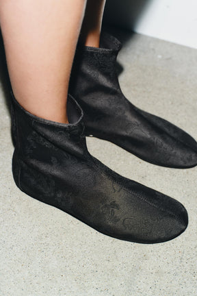 Satin-Effect Ankle Boots