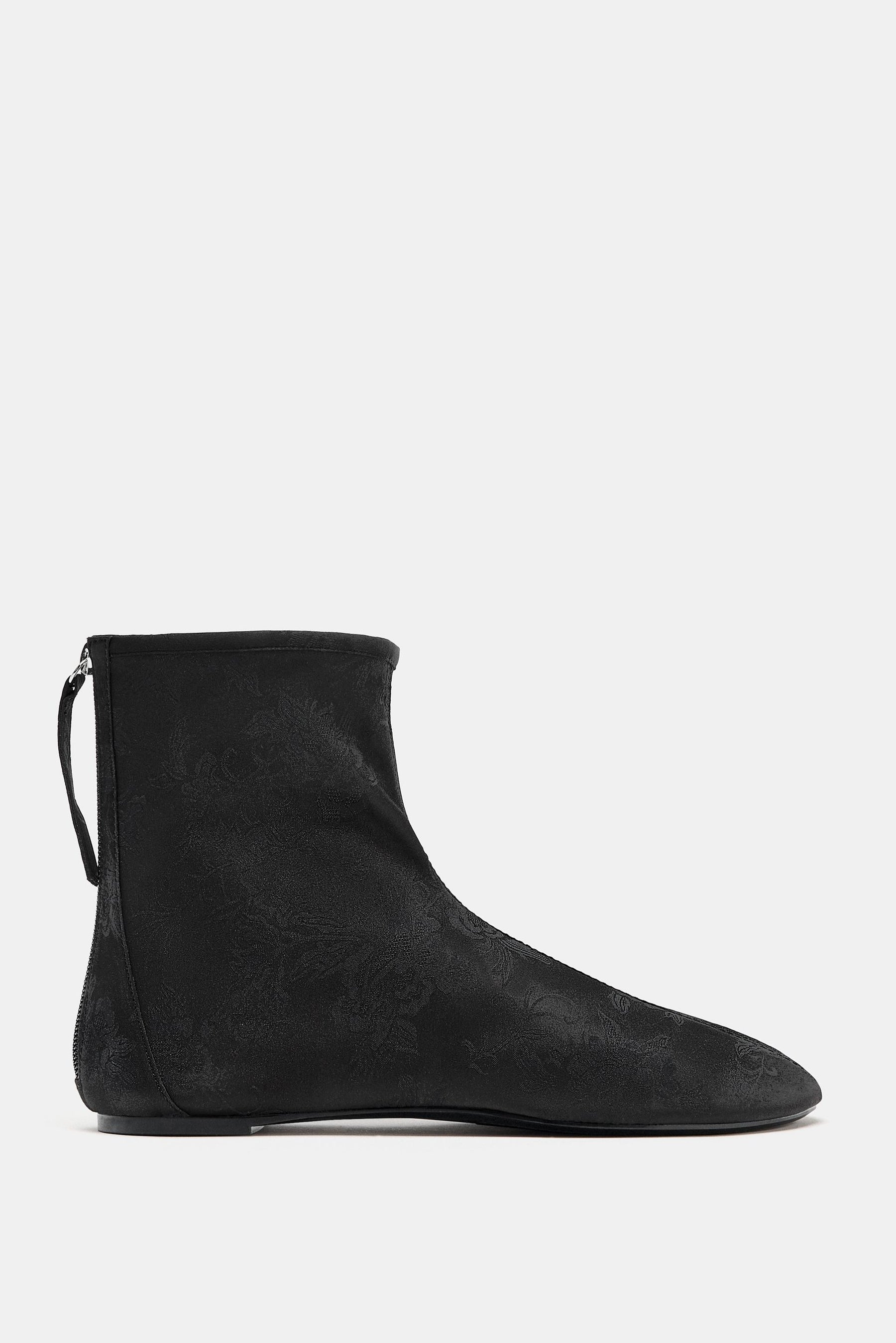 Satin-Effect Ankle Boots