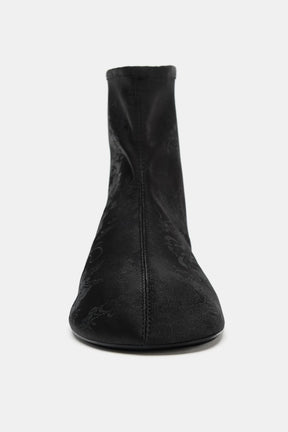 Satin-Effect Ankle Boots