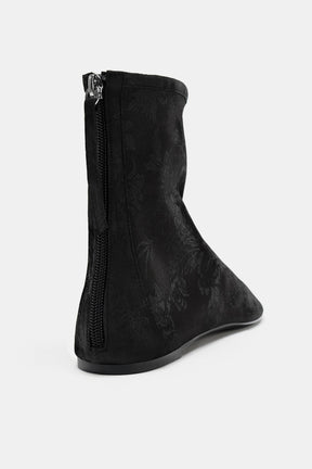 Satin-Effect Ankle Boots