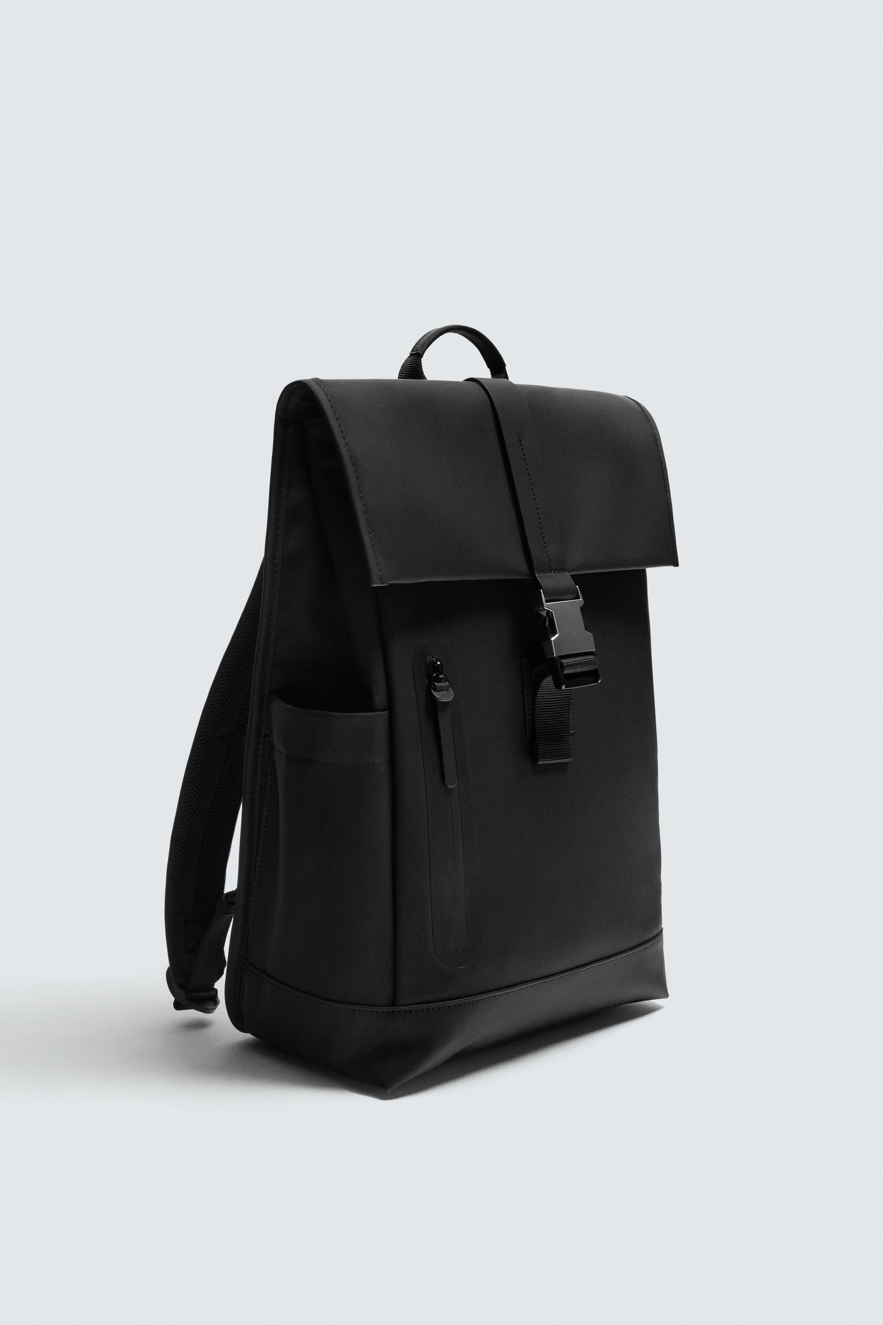 RUBBERISED BACKPACK WITH FLAP