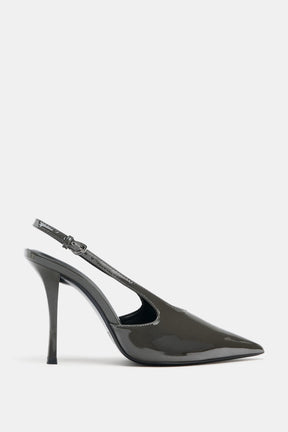FAUX PATENT SLINGBACK SHOES