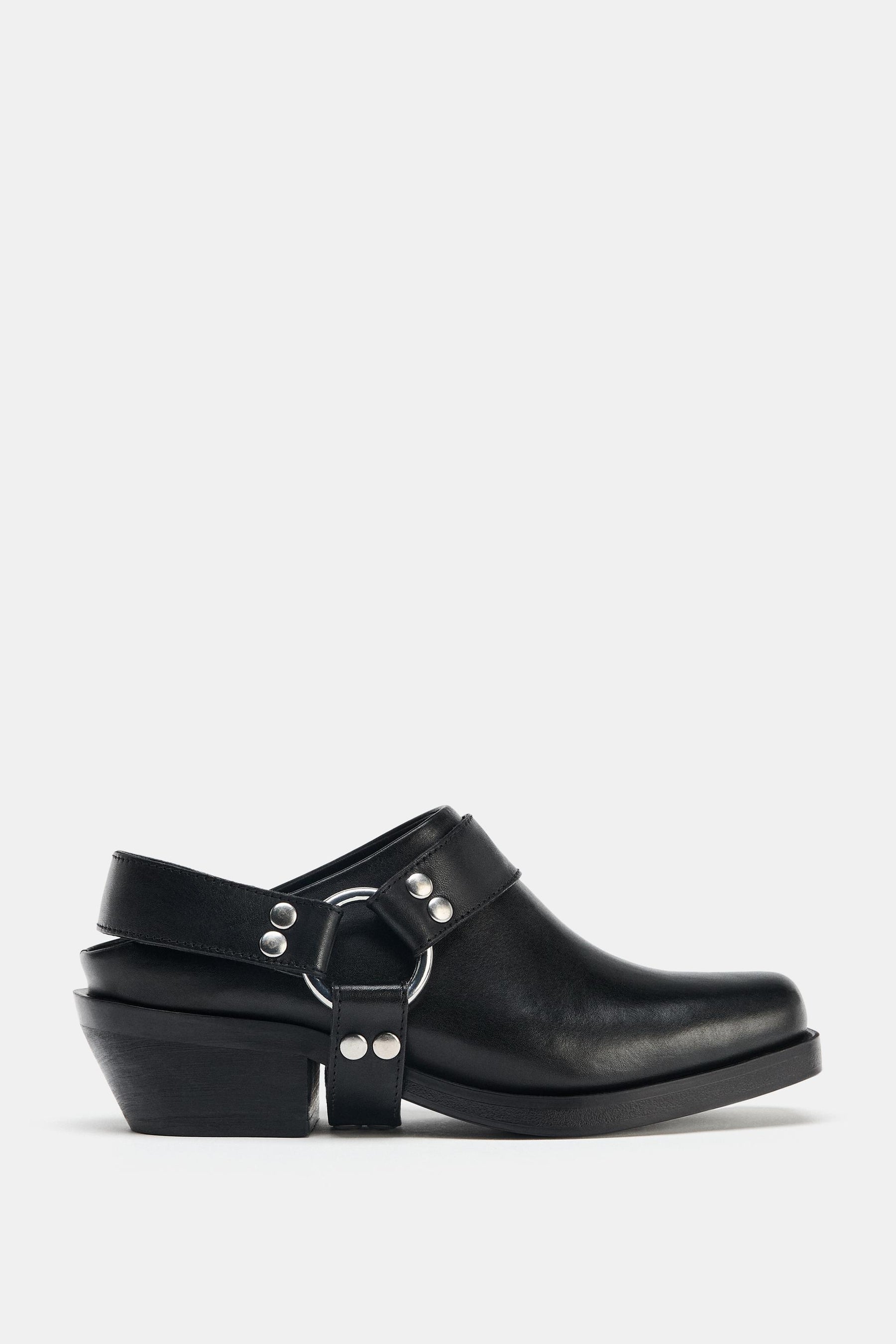 LEATHER BIKER CLOGS