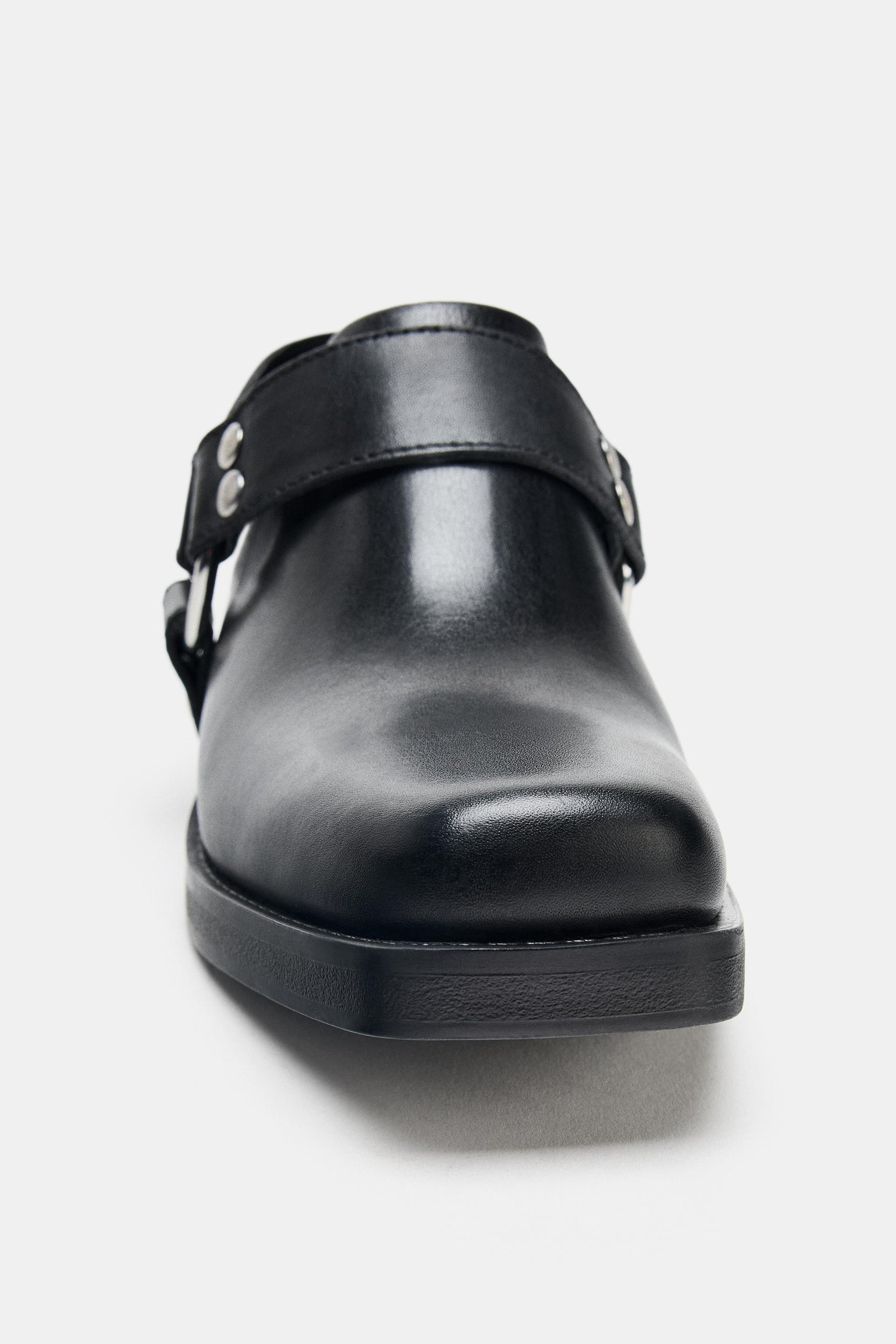 LEATHER BIKER CLOGS