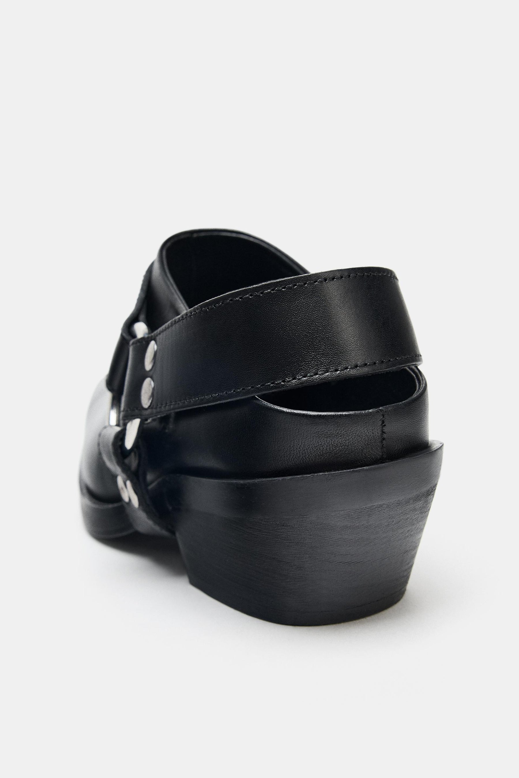 LEATHER BIKER CLOGS