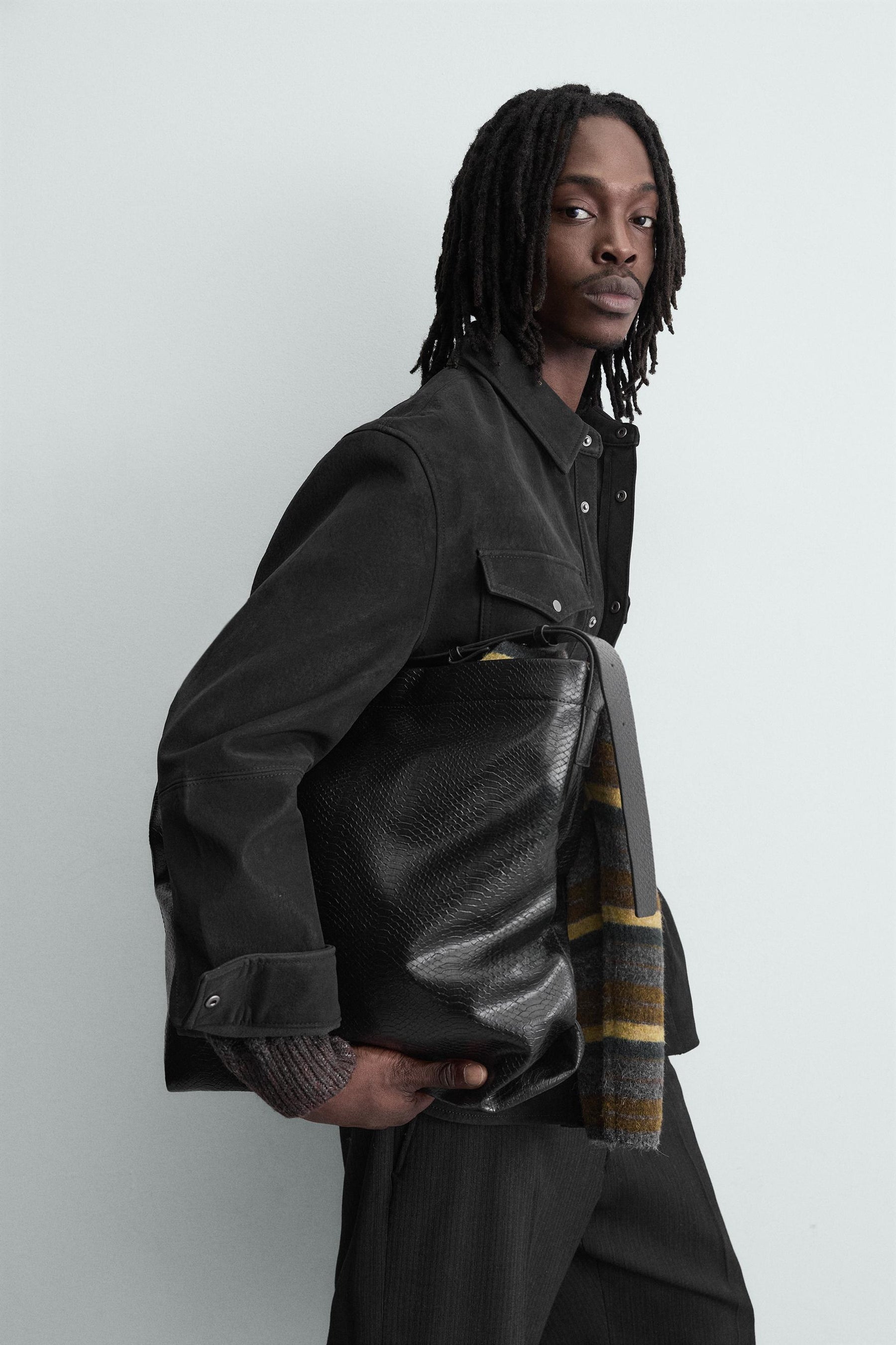 CROCODILE EMBOSSED TOTE BAG - Image 1