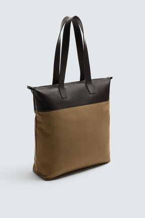 SHOPPER BAG WITH LEATHER DETAILS - Image 5