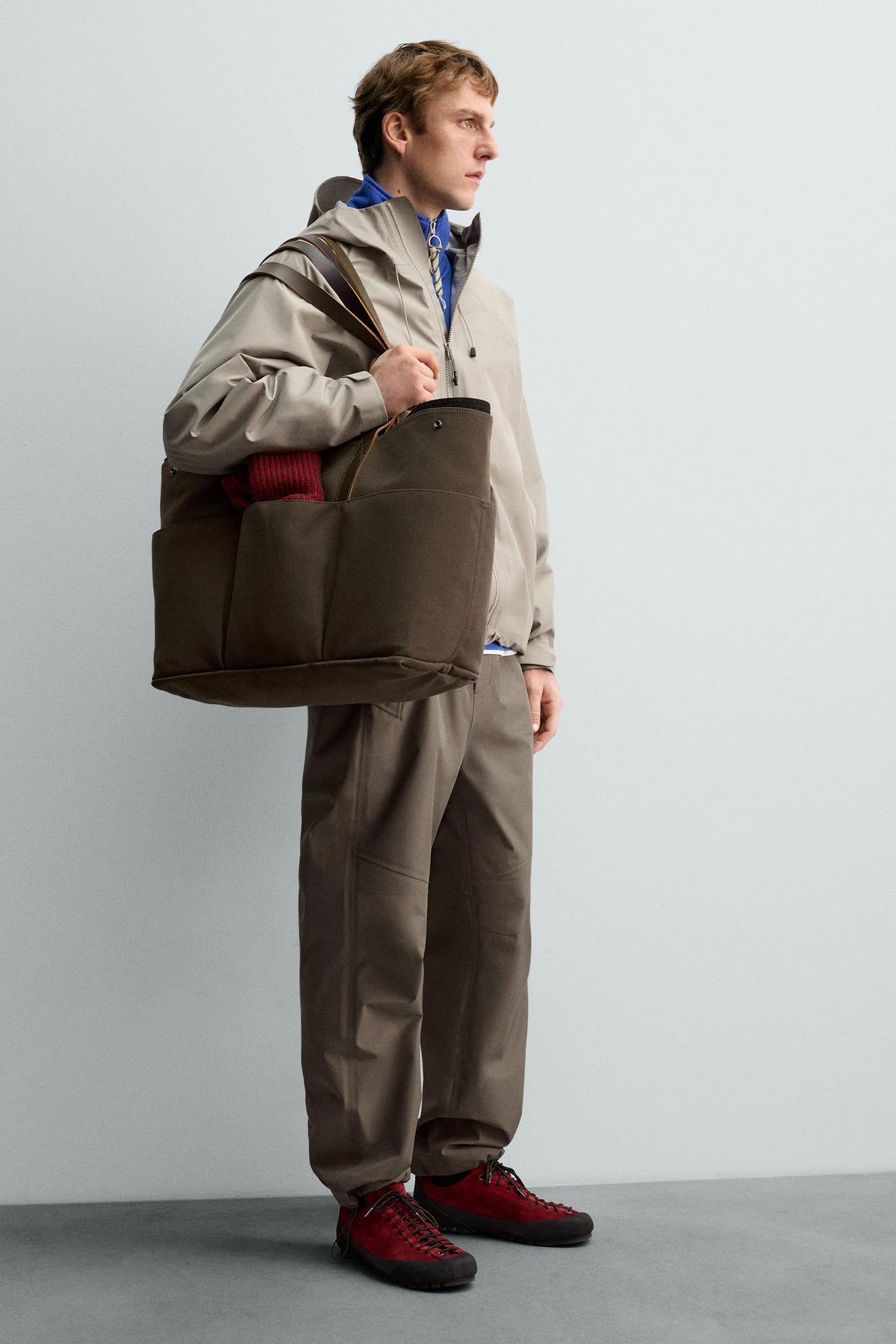 TOTE BAG WITH LEATHER DETAILS AARON LEVINE X