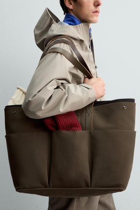 TOTE BAG WITH LEATHER DETAILS AARON LEVINE X