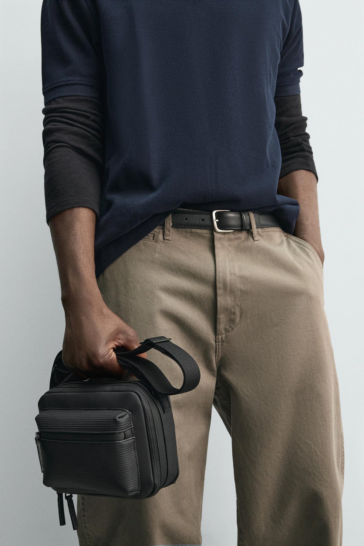 RUBBERISED TEXTURED CROSSBODY BAG - Image 1