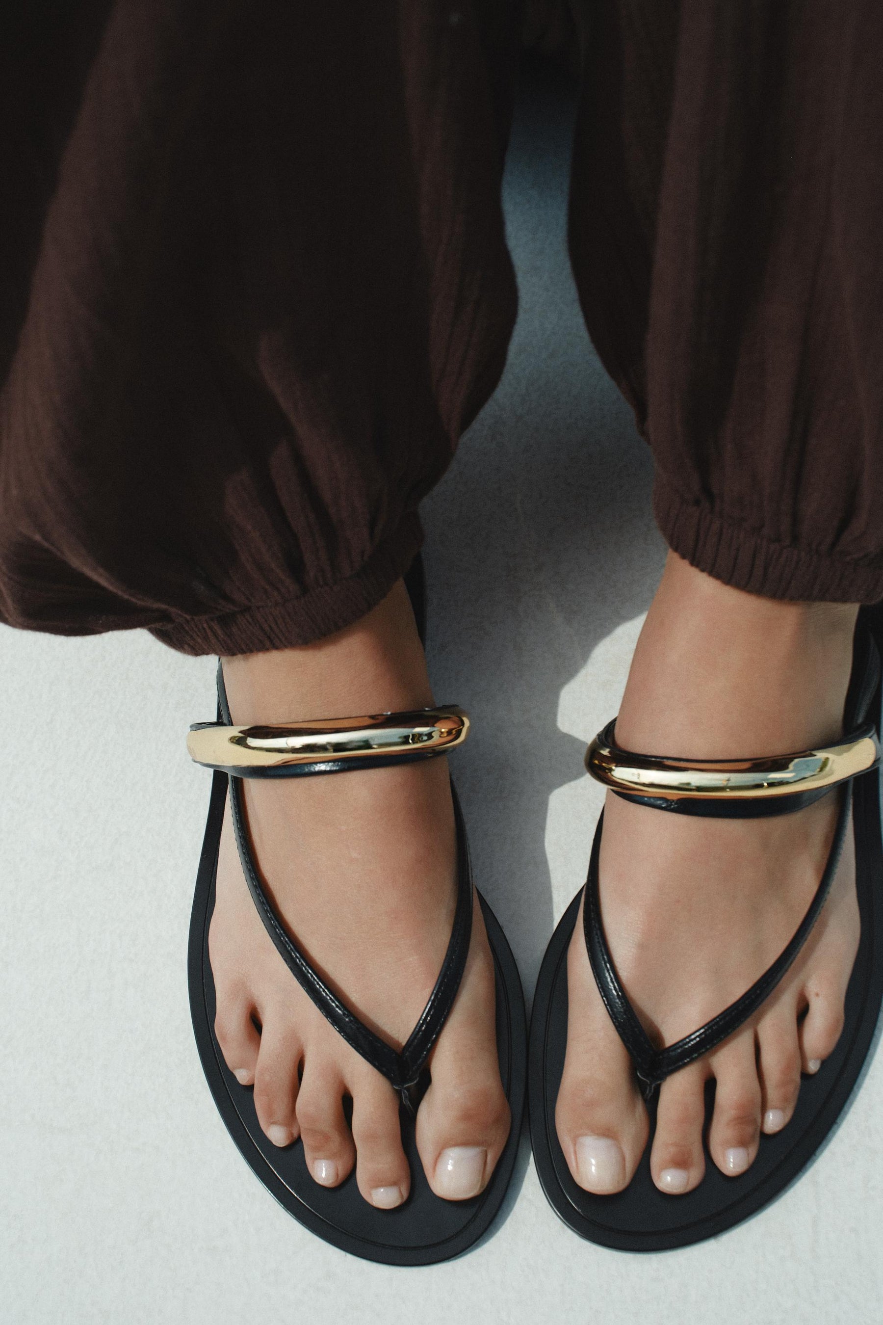 Metal-Appliqué Sandals