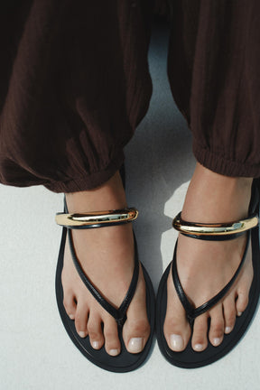 Metal-Appliqué Sandals