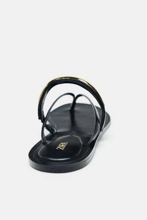 Metal-Appliqué Sandals