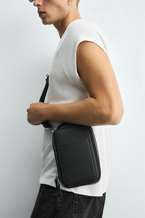 TEXTURED VERTICAL CROSSBODY BAG - Image 3