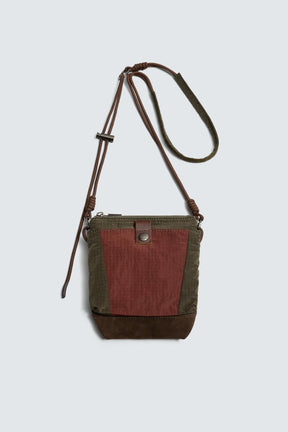 TECHNICAL CROSSBODY BAG WITH LEATHER DETAILS