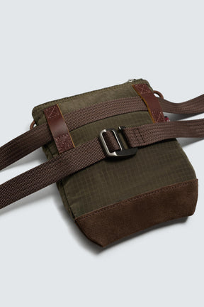 TECHNICAL CROSSBODY BAG WITH LEATHER DETAILS