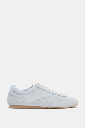 CONTRAST LEATHER TRAINERS