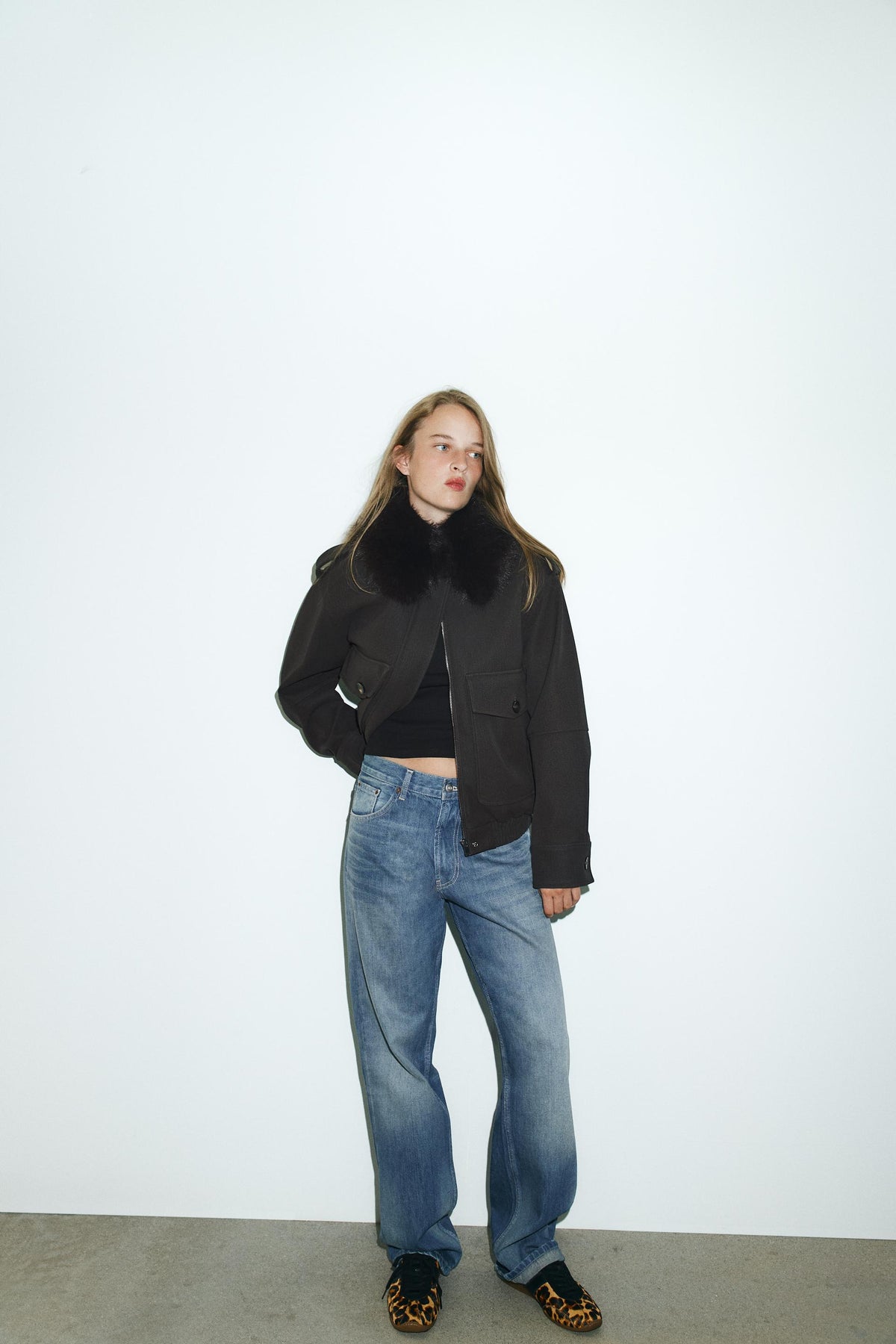 ANIMAL PRINT LEATHER TRAINERS