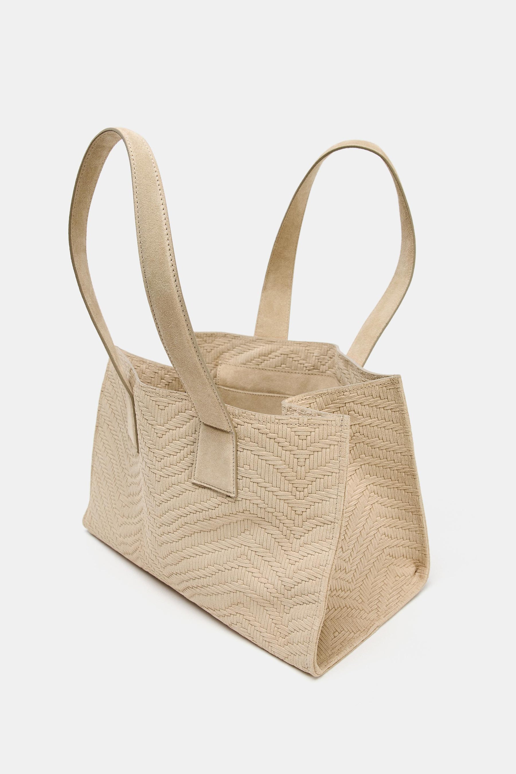 Braided Suede Shopper Bag