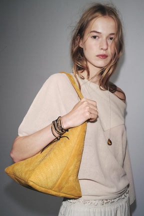 BRAIDED SUEDE LEATHER BAG