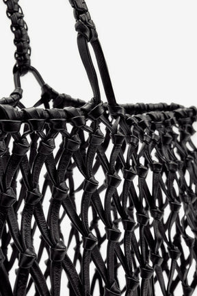 Braided Leather Maxi Tote