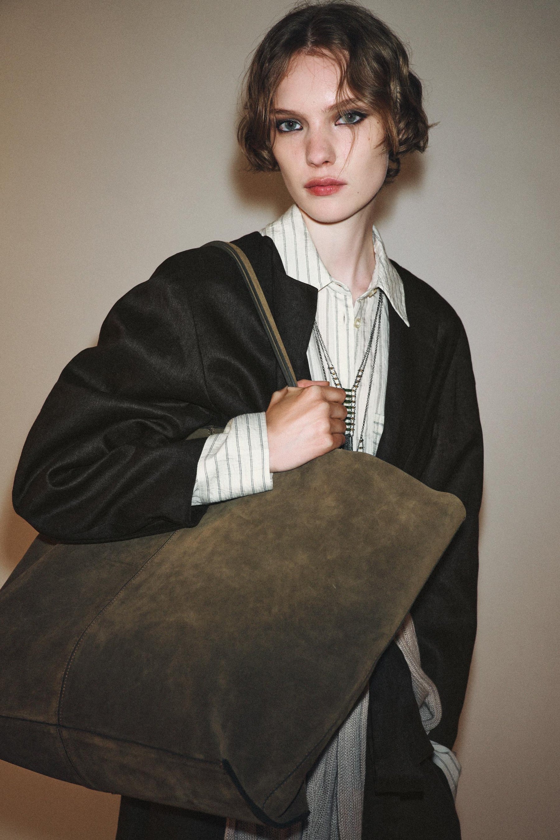 SPLIT SUEDE TOTE BAG