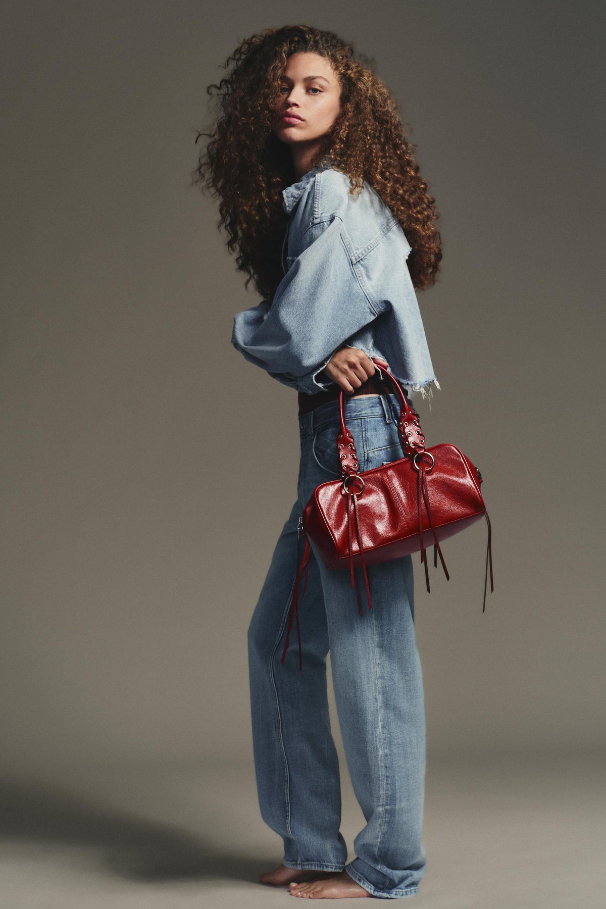 Crackled Effect Bowling Bag