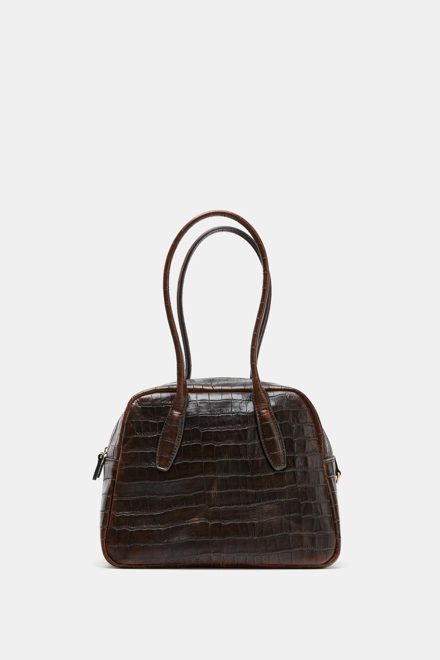 Embossed Leather Bowling Bag