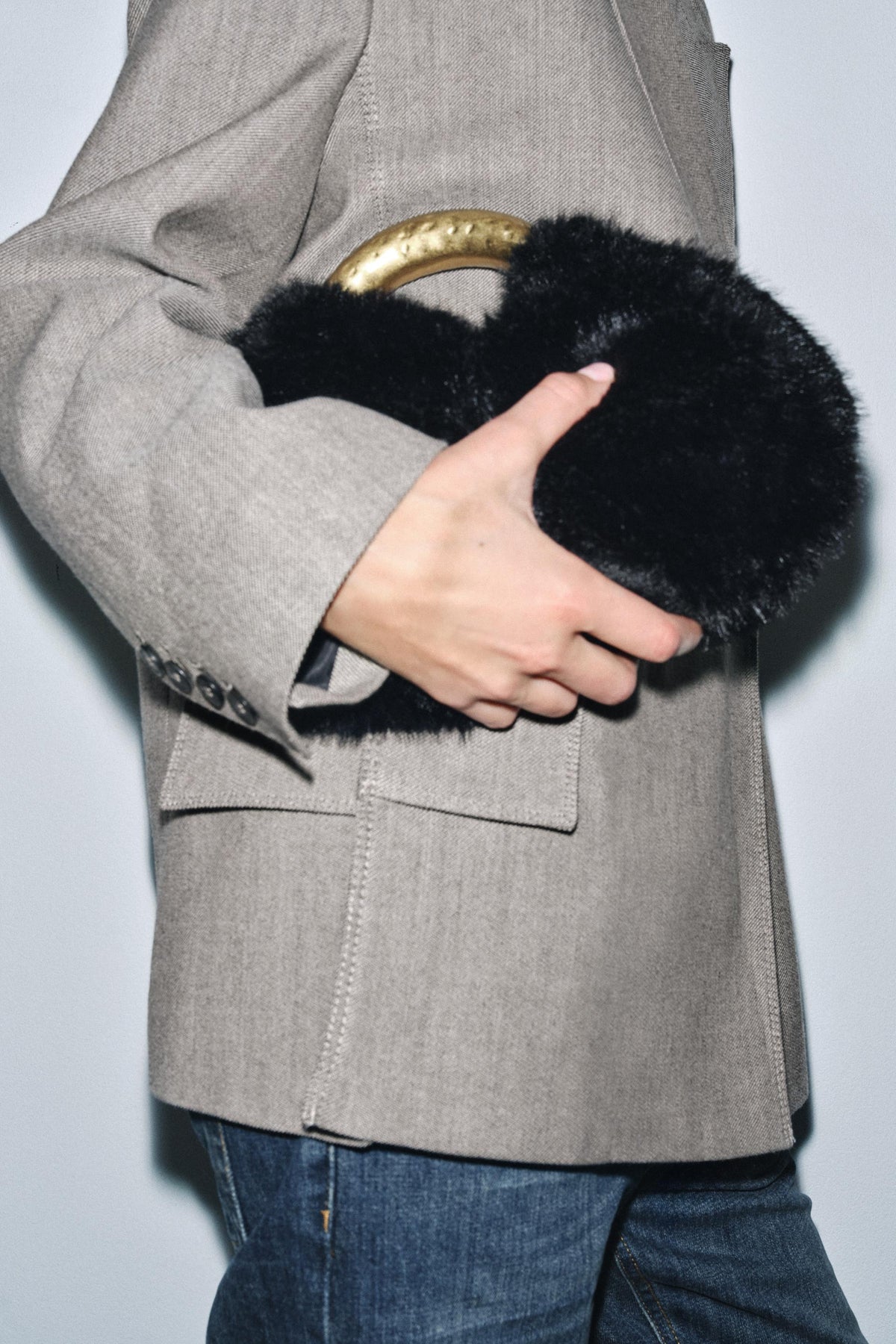 Faux Fur Handbag with