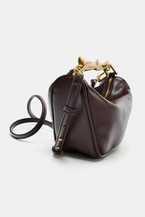 Metallic Handle Miniature Handbag