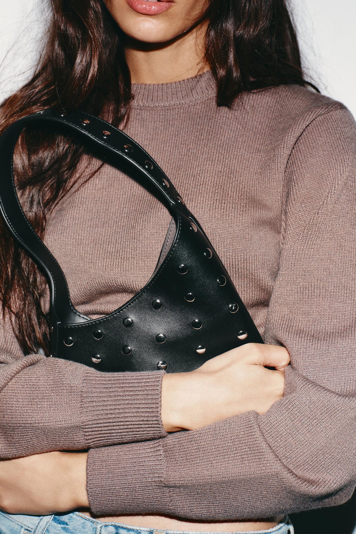 Studded shoulder bag