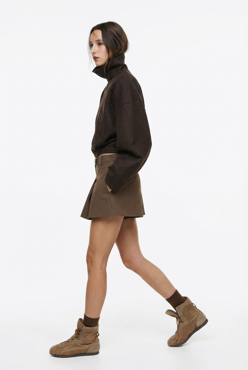 Pleated Button Shorts