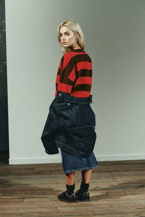 Striped Knit Polo Shirt