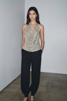 Sequin Halter Top