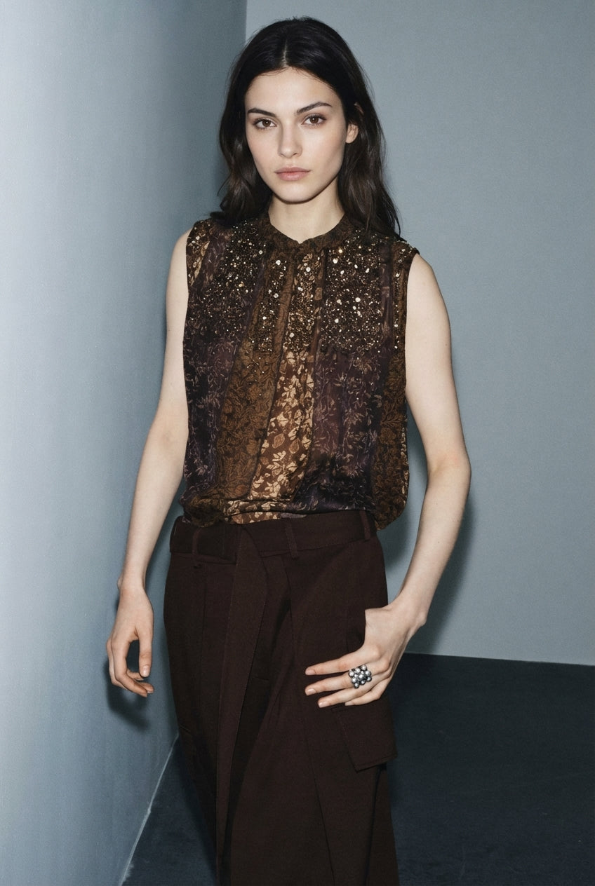 ZW COLLECTION PATCHWORK TOP