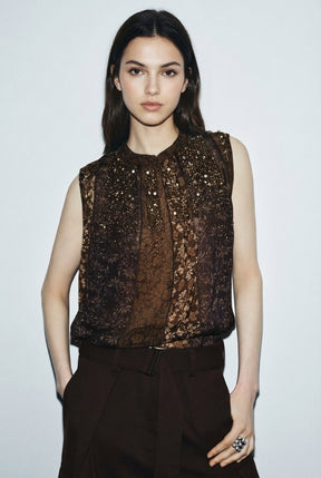 ZW COLLECTION PATCHWORK TOP