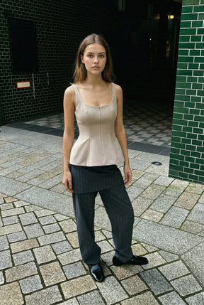 ZIPPED PEPLUM BLOUSE