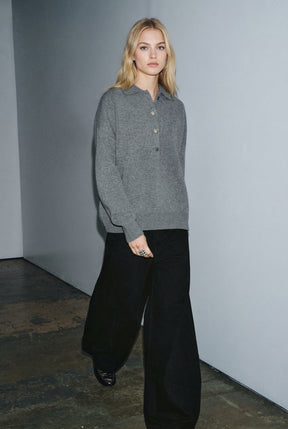 Wool Plain Knit Shirt