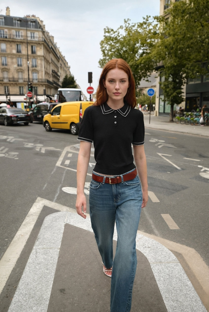 Knit Polo Shirt with